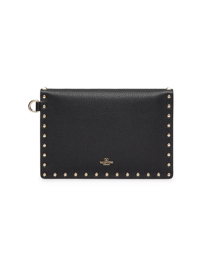 Valentino Garavani Rockstud Grainy Calfskin Pouch
