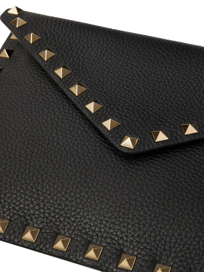 Valentino Garavani Rockstud Grainy Calfskin Pouch