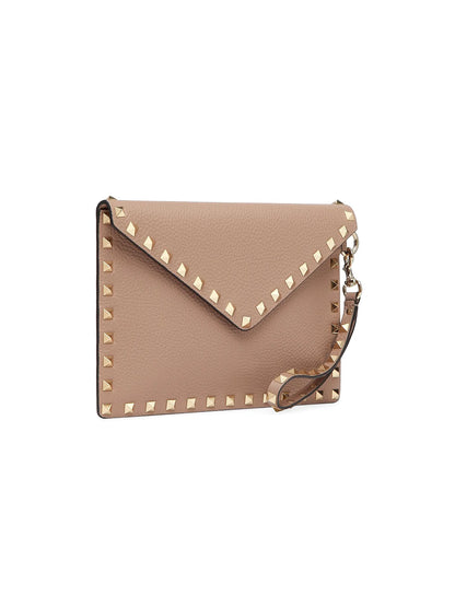 Valentino Garavani Rockstud Grainy Calfskin Pouch