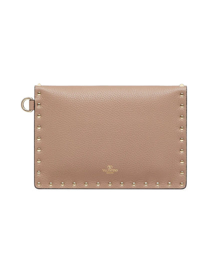 Valentino Garavani Rockstud Grainy Calfskin Pouch