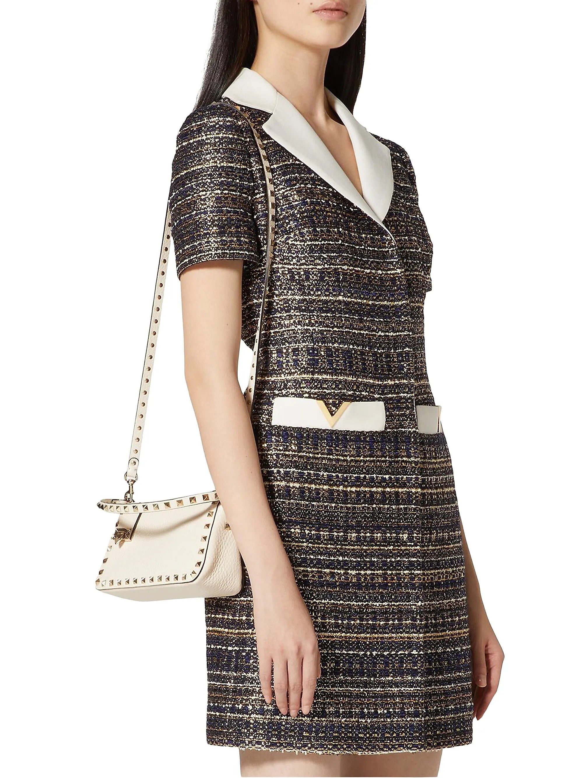 Valentino Garavani Small Rockstud Grainy Calfskin Crossbody Bag