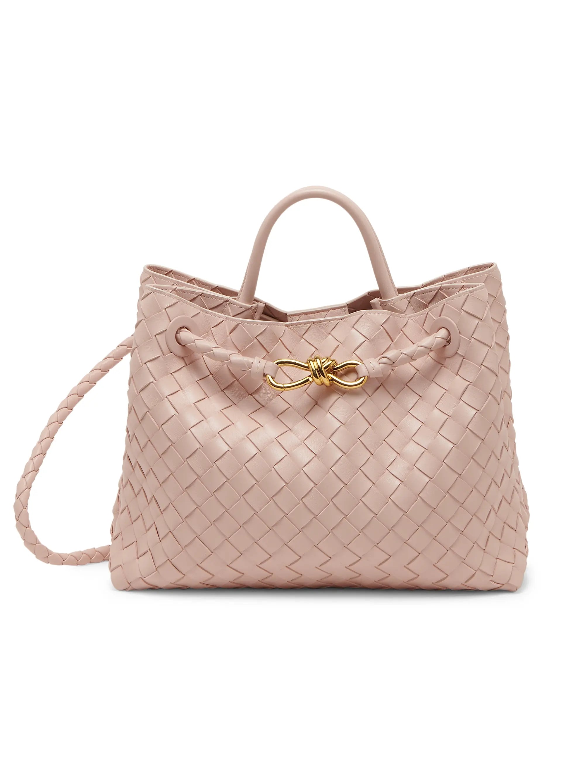 Bottega Veneta Medium Andiamo Intrecciato Leather Top-Handle Bag