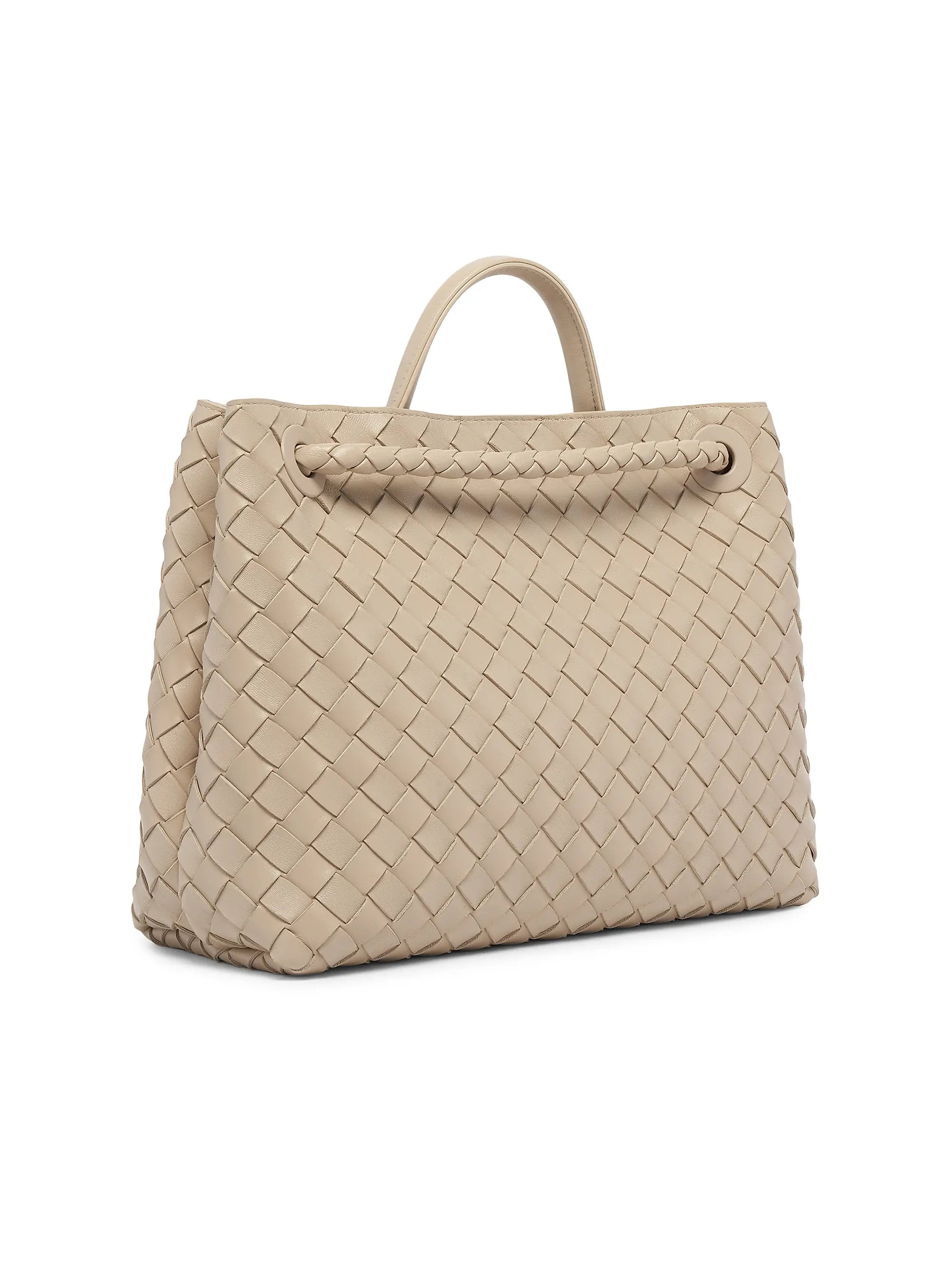 Bottega Veneta Medium Andiamo Intrecciato Leather Top-Handle Bag