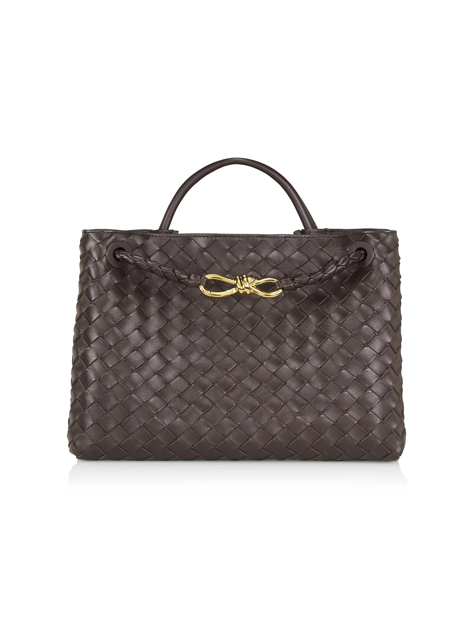 Bottega Veneta Medium Andiamo Intrecciato Leather Top-Handle Bag