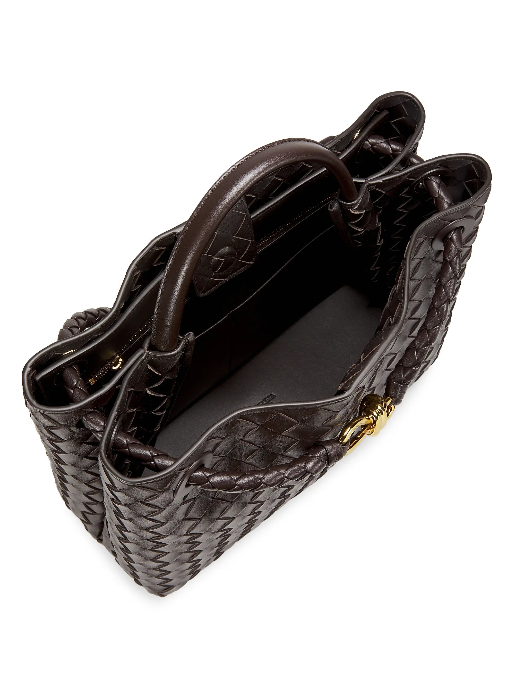 Bottega Veneta Medium Andiamo Intrecciato Leather Top-Handle Bag