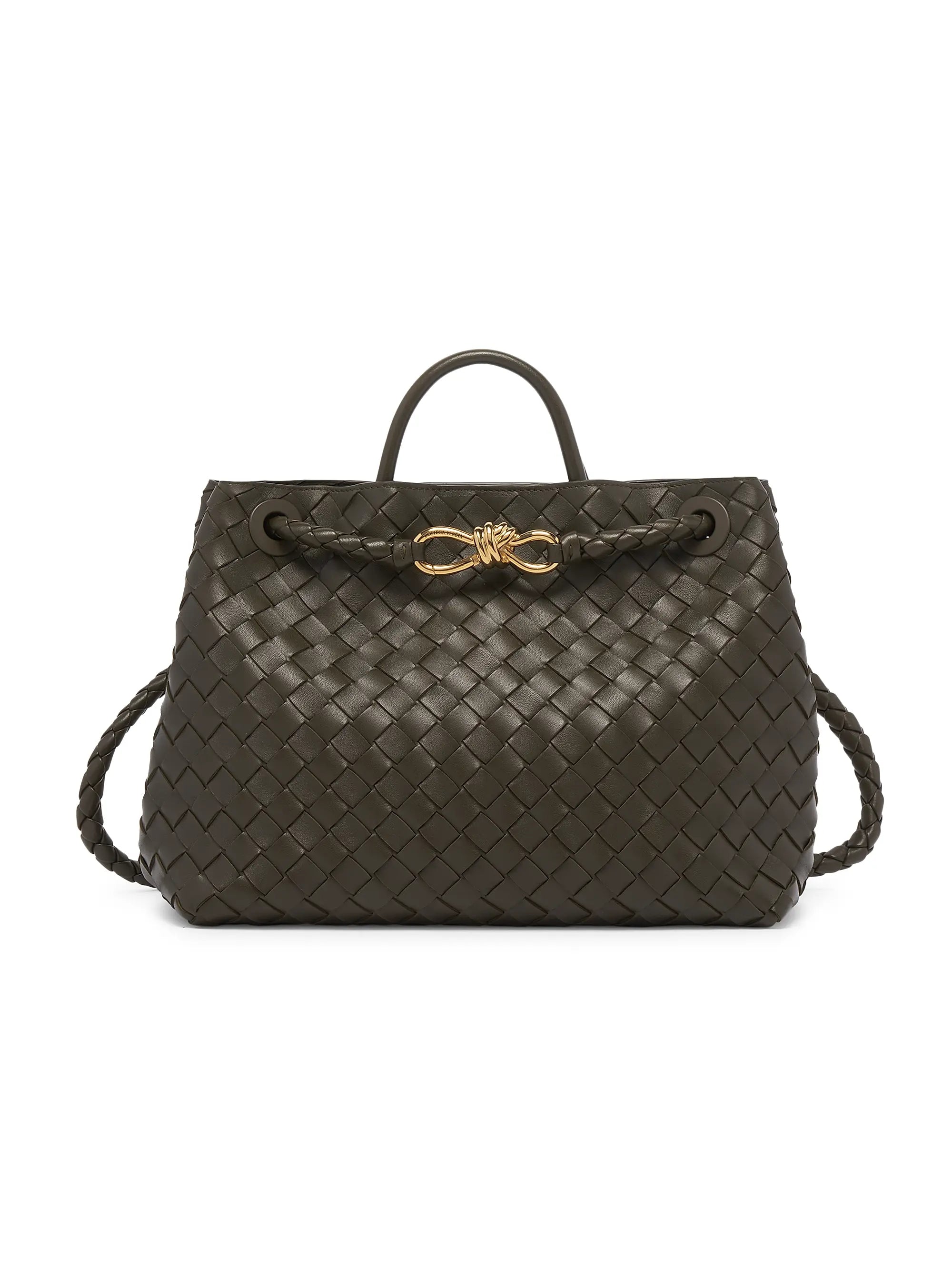 Bottega Veneta Medium Andiamo Intrecciato Leather Top-Handle Bag
