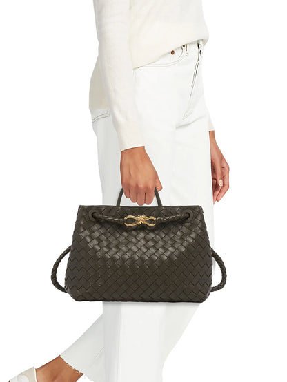 Bottega Veneta Medium Andiamo Intrecciato Leather Top-Handle Bag