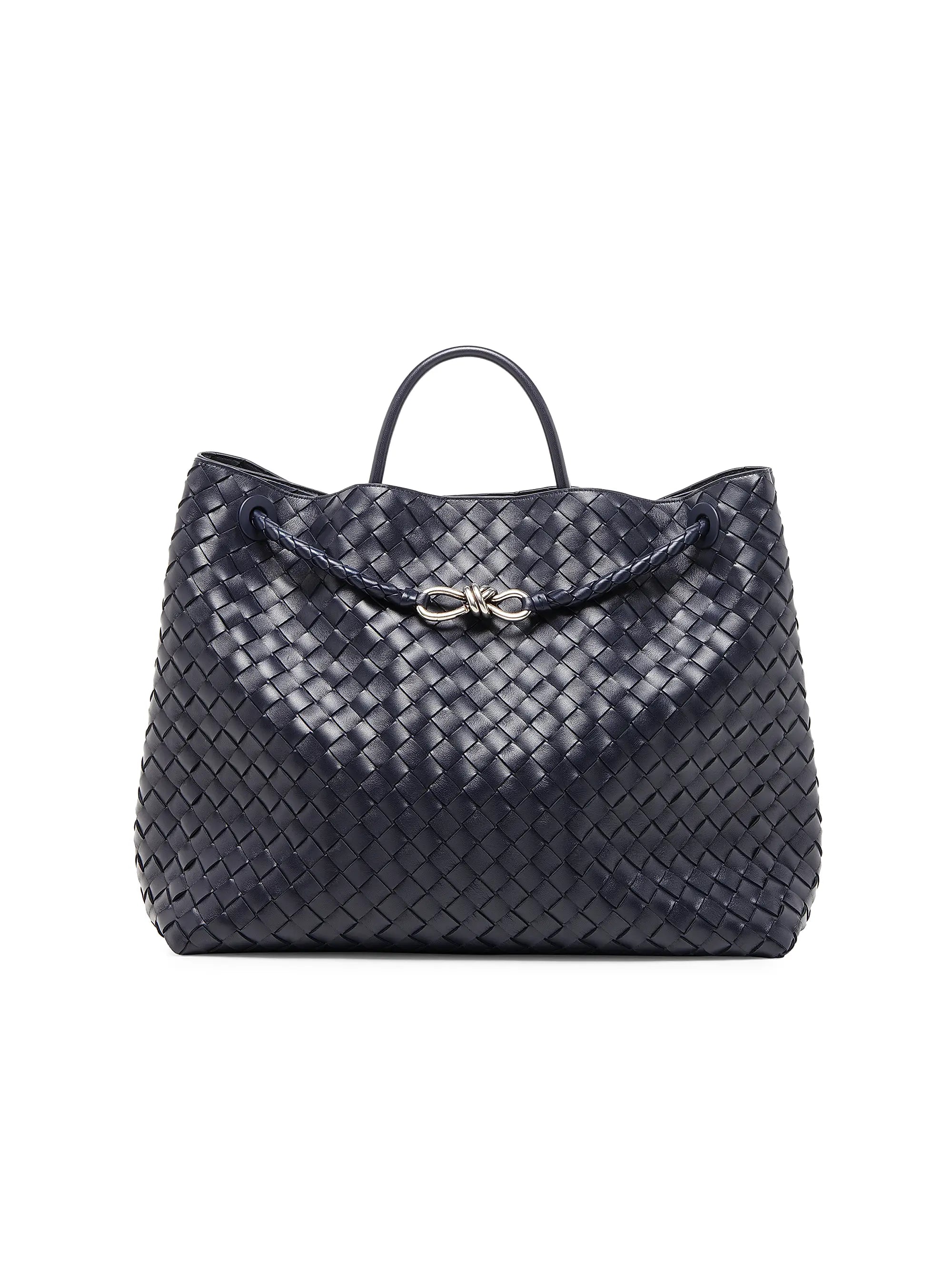 Bottega Veneta Large Andiamo Intrecciato Leather Top-Handle Bag