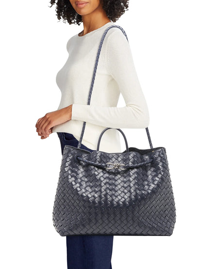 Bottega Veneta Large Andiamo Intrecciato Leather Top-Handle Bag