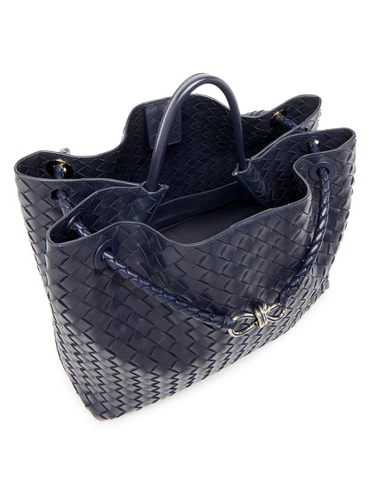 Bottega Veneta Large Andiamo Intrecciato Leather Top-Handle Bag