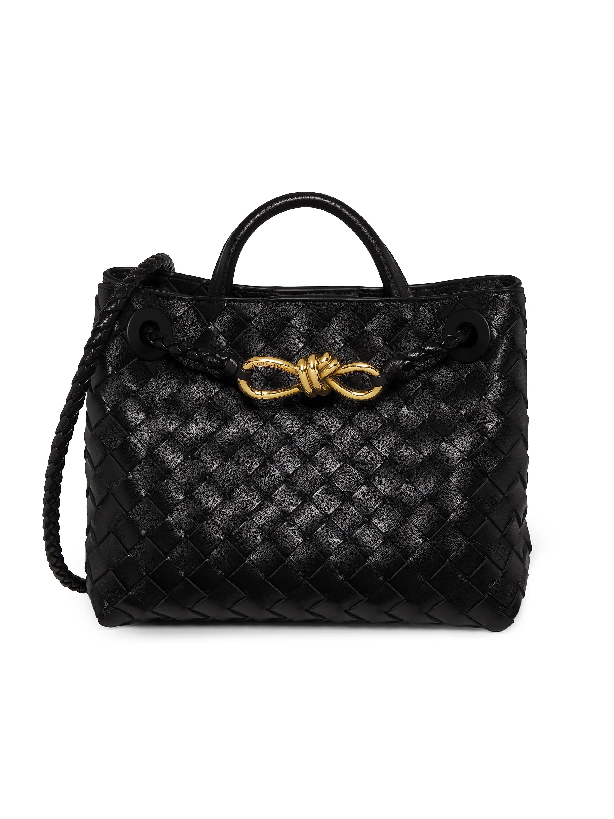 Bottega Veneta Small Andiamo Intrecciato Leather Top-Handle Bag