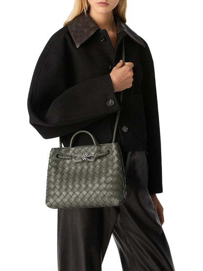 Bottega Veneta Small Andiamo Intrecciato Leather Top-Handle Bag