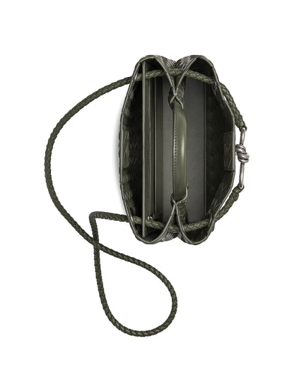 Bottega Veneta Small Andiamo Intrecciato Leather Top-Handle Bag