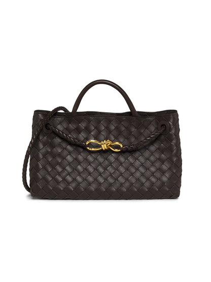 Bottega Veneta Small East-West Andiamo Intrecciato Leather Top-Handle Bag