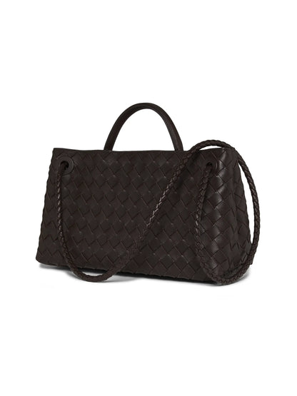 Bottega Veneta Small East-West Andiamo Intrecciato Leather Top-Handle Bag