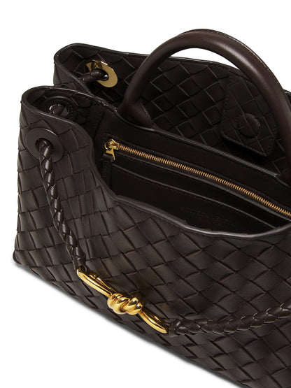 Bottega Veneta Small East-West Andiamo Intrecciato Leather Top-Handle Bag