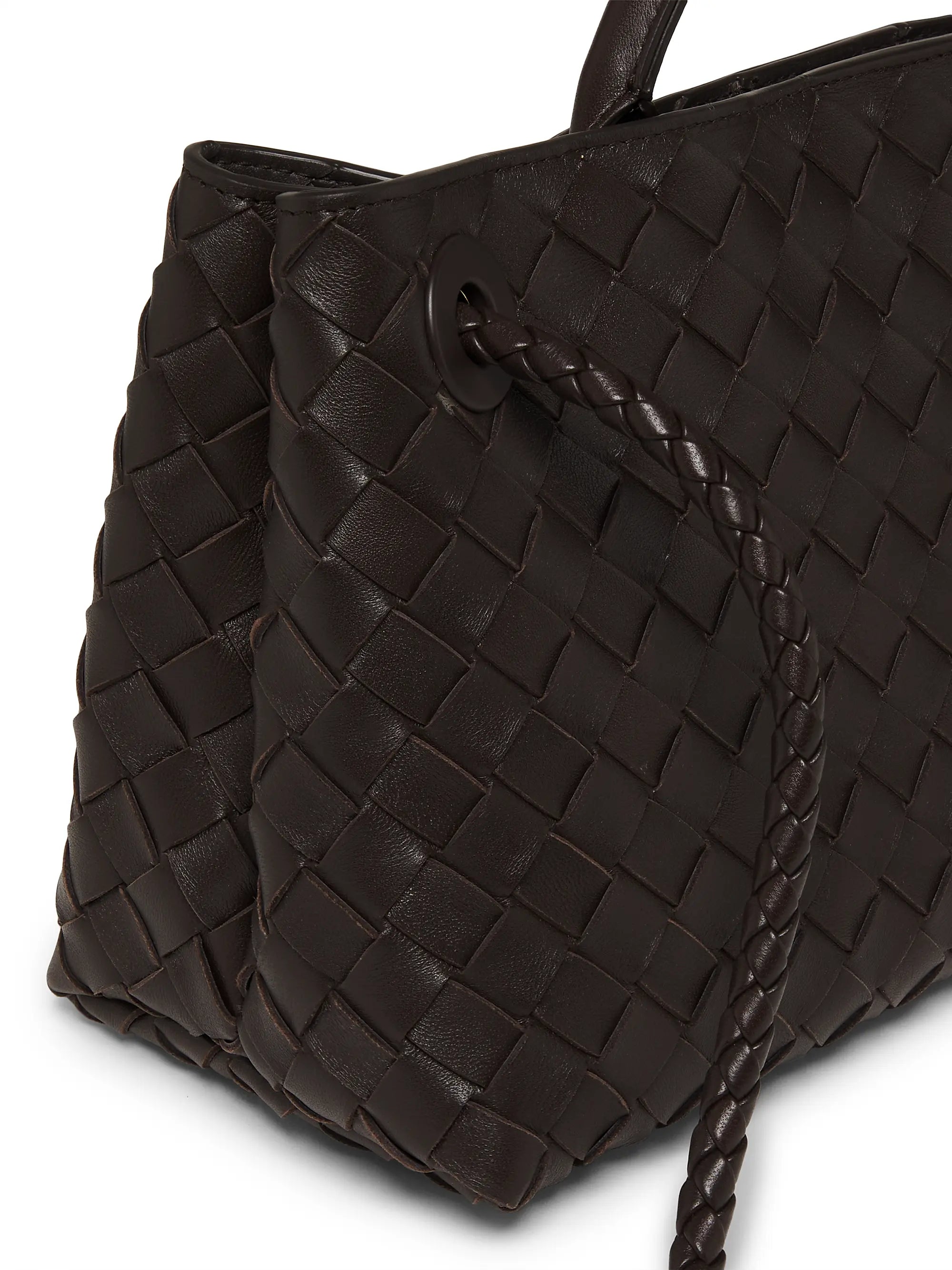 Bottega Veneta Small East-West Andiamo Intrecciato Leather Top-Handle Bag