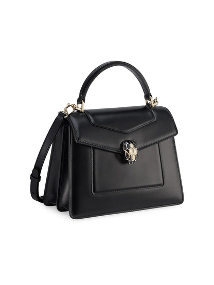 BVLGARI Serpenti Forever Leather Top Handle Bag