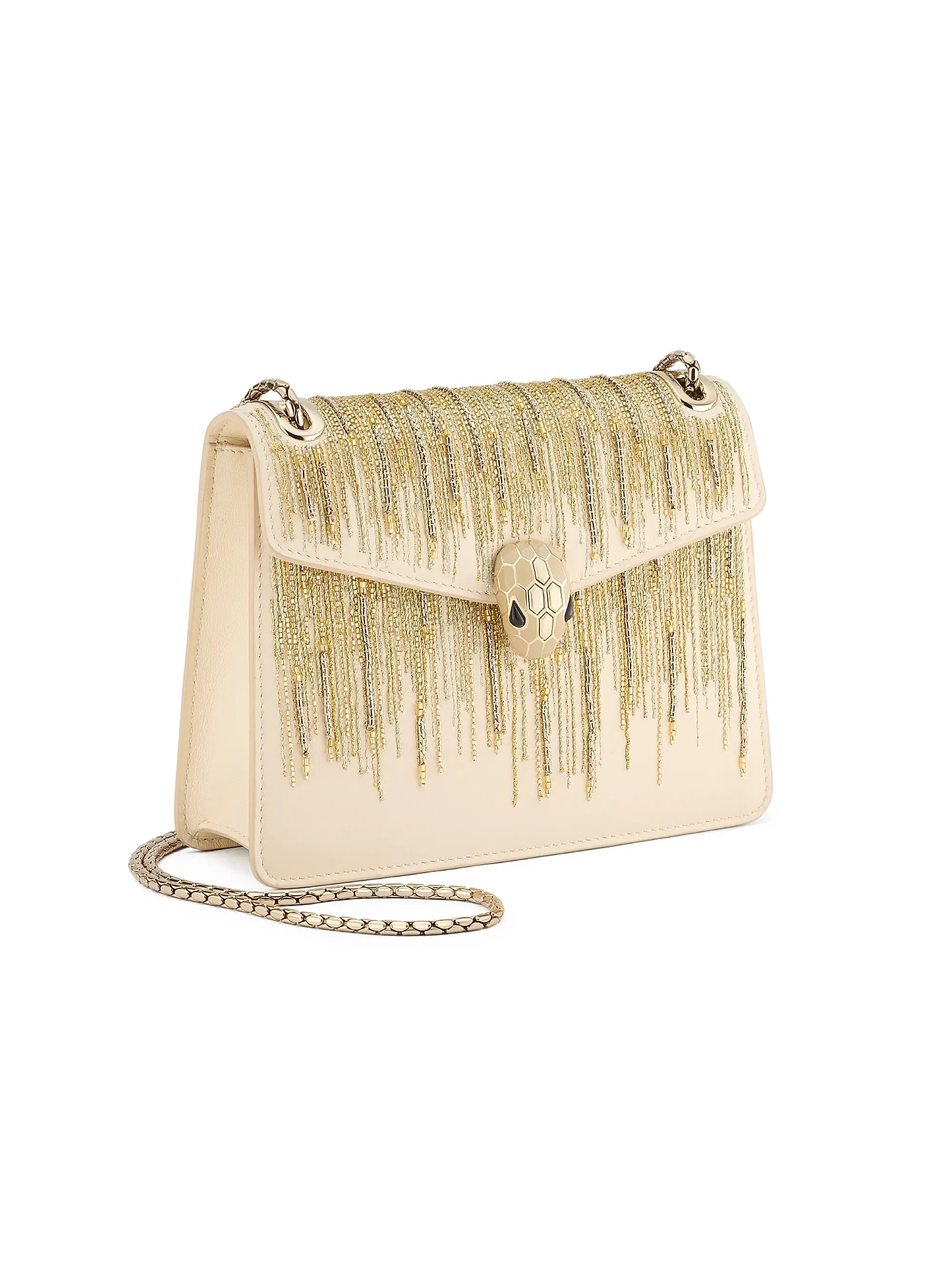 BVLGARI Serpenti Forever Embellished Leather Shoulder Bag