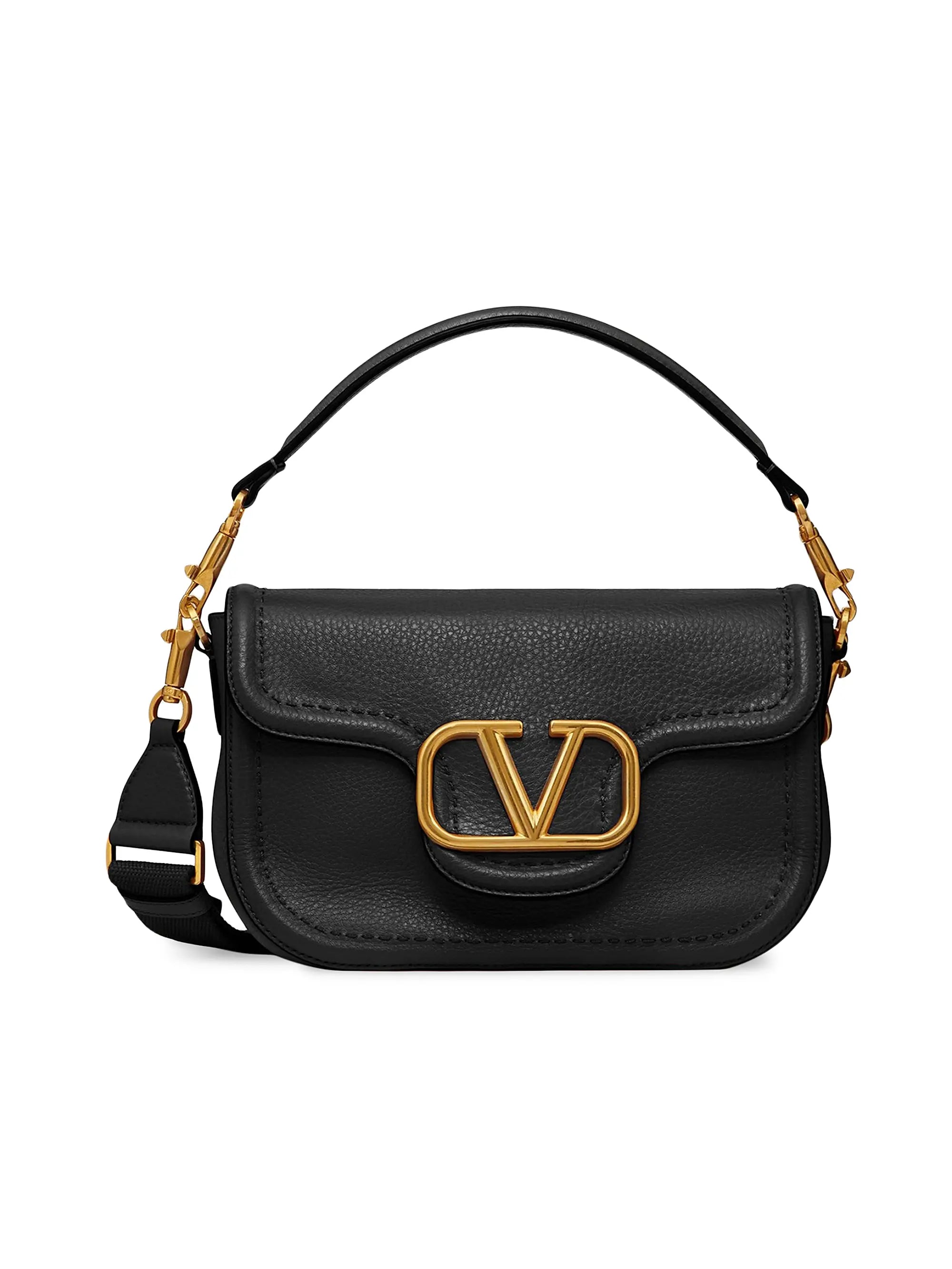 Valentino Garavani Alltime Grainy Calfskin Shoulder Bag
