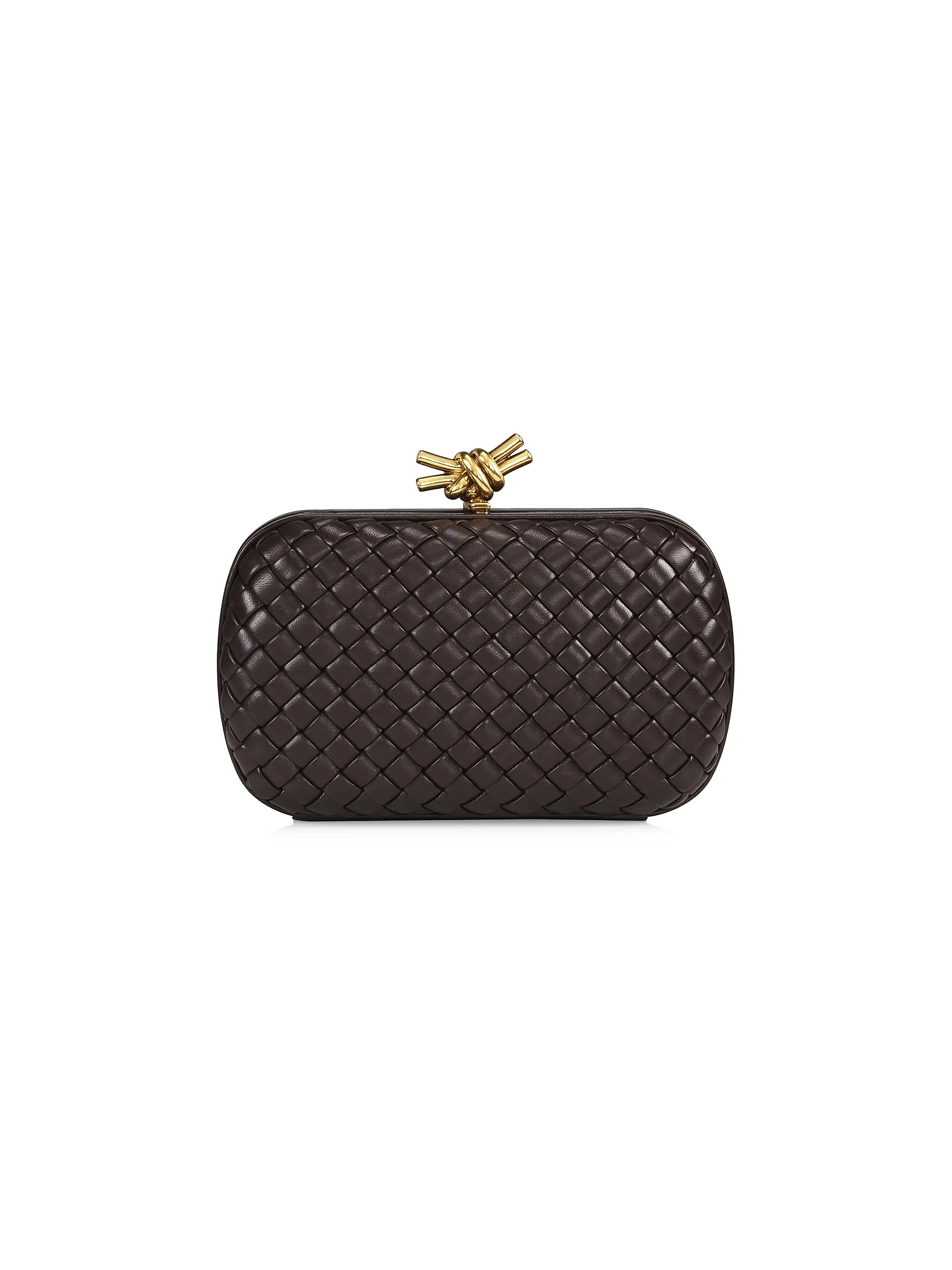 Bottega Veneta Knot Padded Intreccio Leather Minaudière