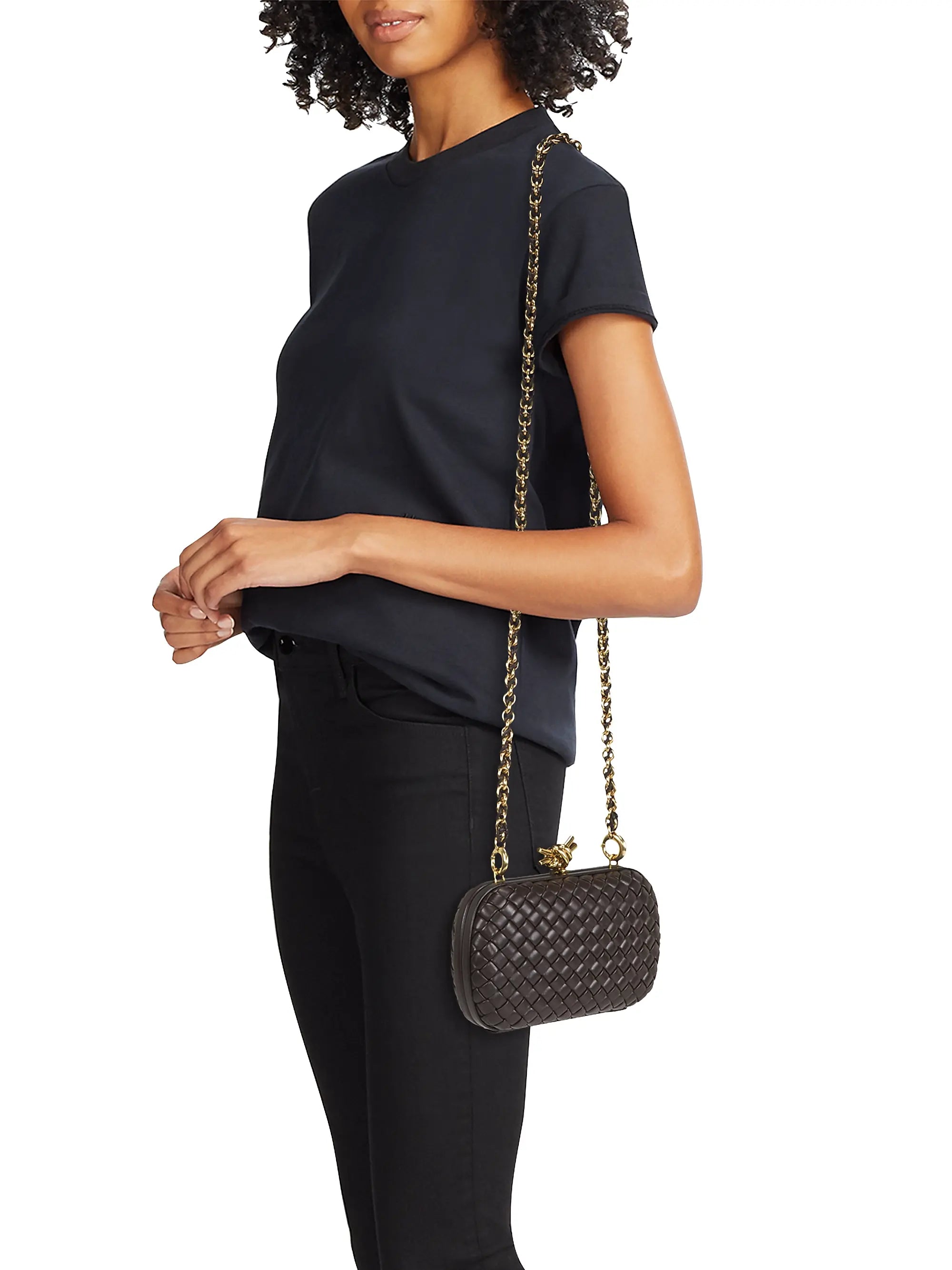 Bottega Veneta Knot Padded Intreccio Leather Minaudière