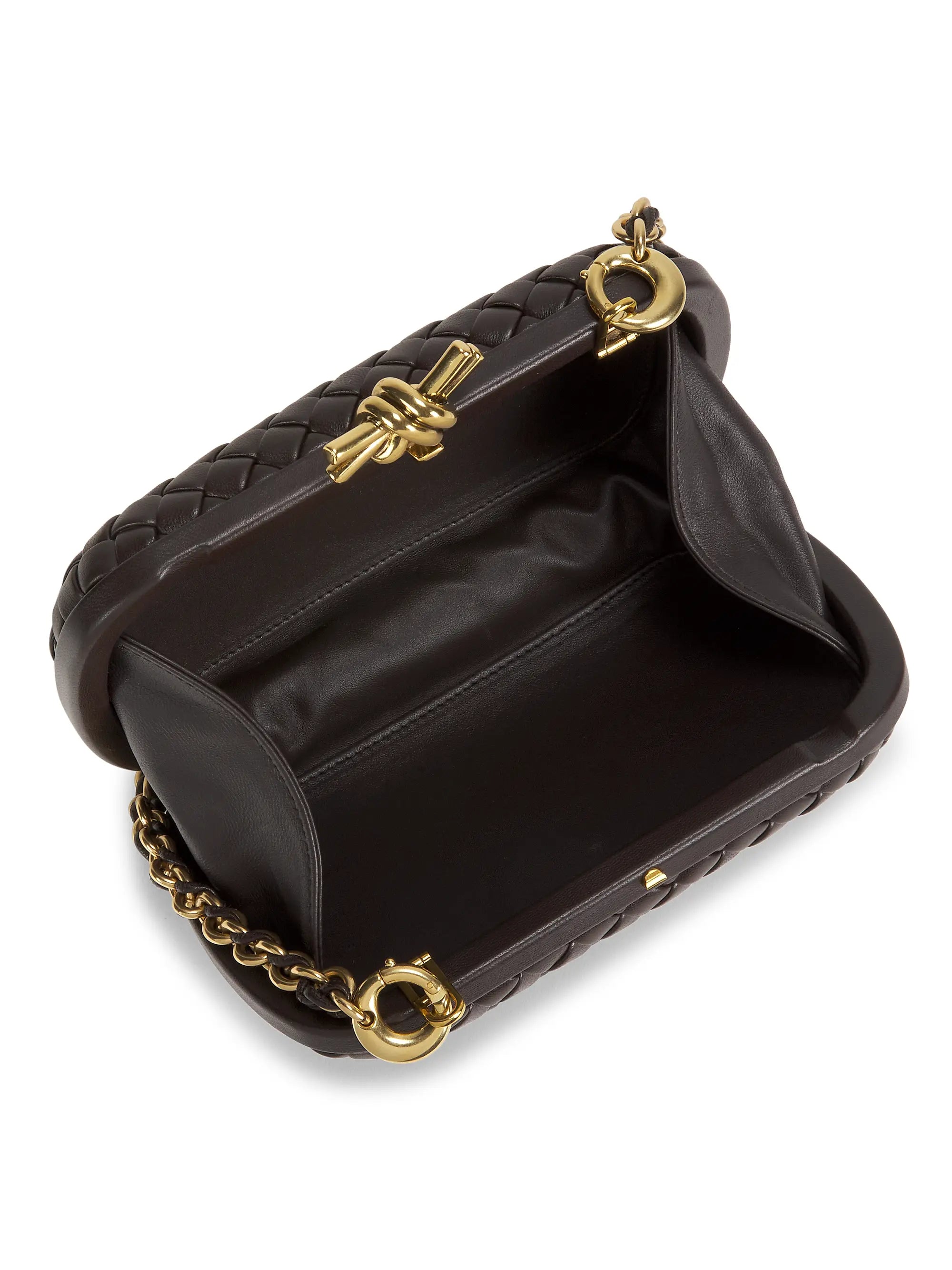 Bottega Veneta Knot Padded Intreccio Leather Minaudière