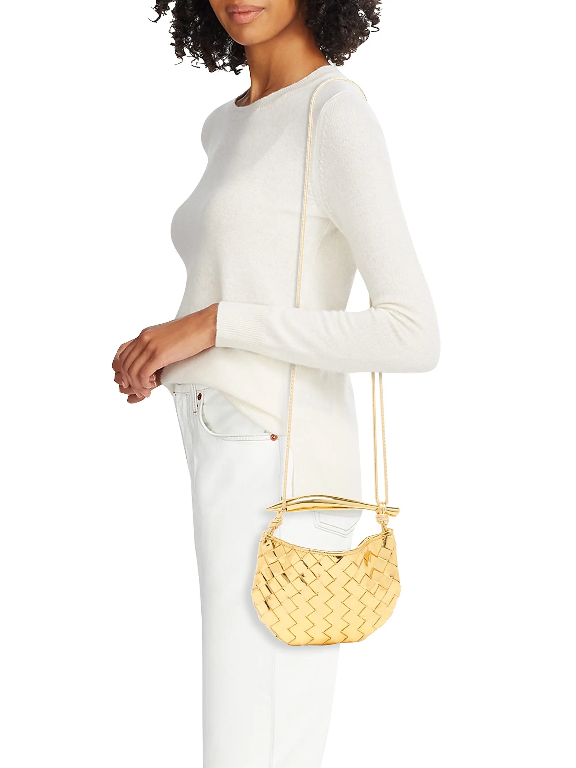 Bottega Veneta Mini Sardine Mirror Leather Top-Handle Bag