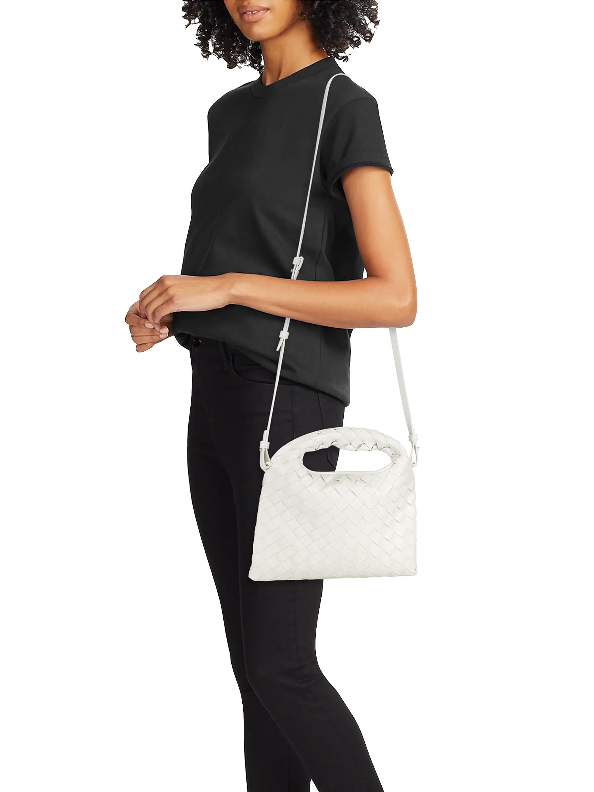 Bottega Veneta Mini Hop Intrecciato Leather Crossbody Bag
