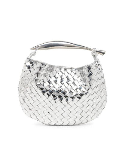 Bottega Veneta Sardine Intrecciato Metallic Leather Top-Handle Bag