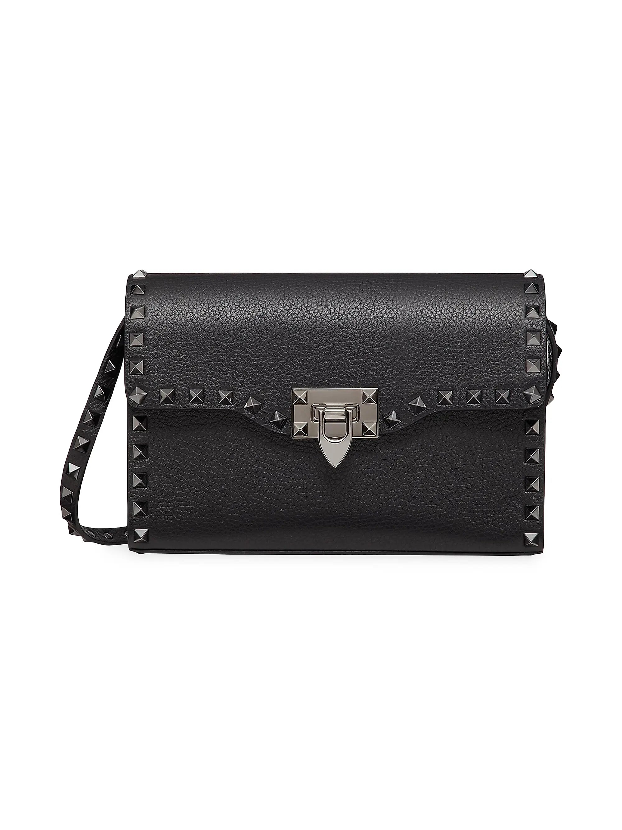 Valentino Garavani Small Rockstud Grainy Calfskin Crossbody Bag