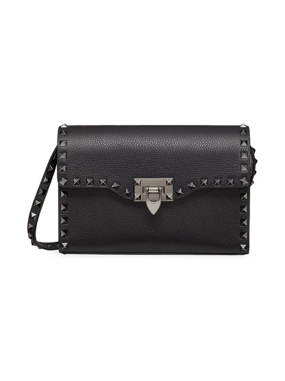 Valentino Garavani Small Rockstud Grainy Calfskin Crossbody Bag