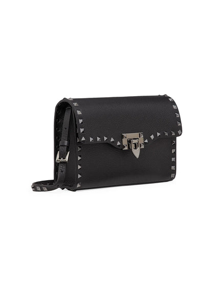 Valentino Garavani Small Rockstud Grainy Calfskin Crossbody Bag