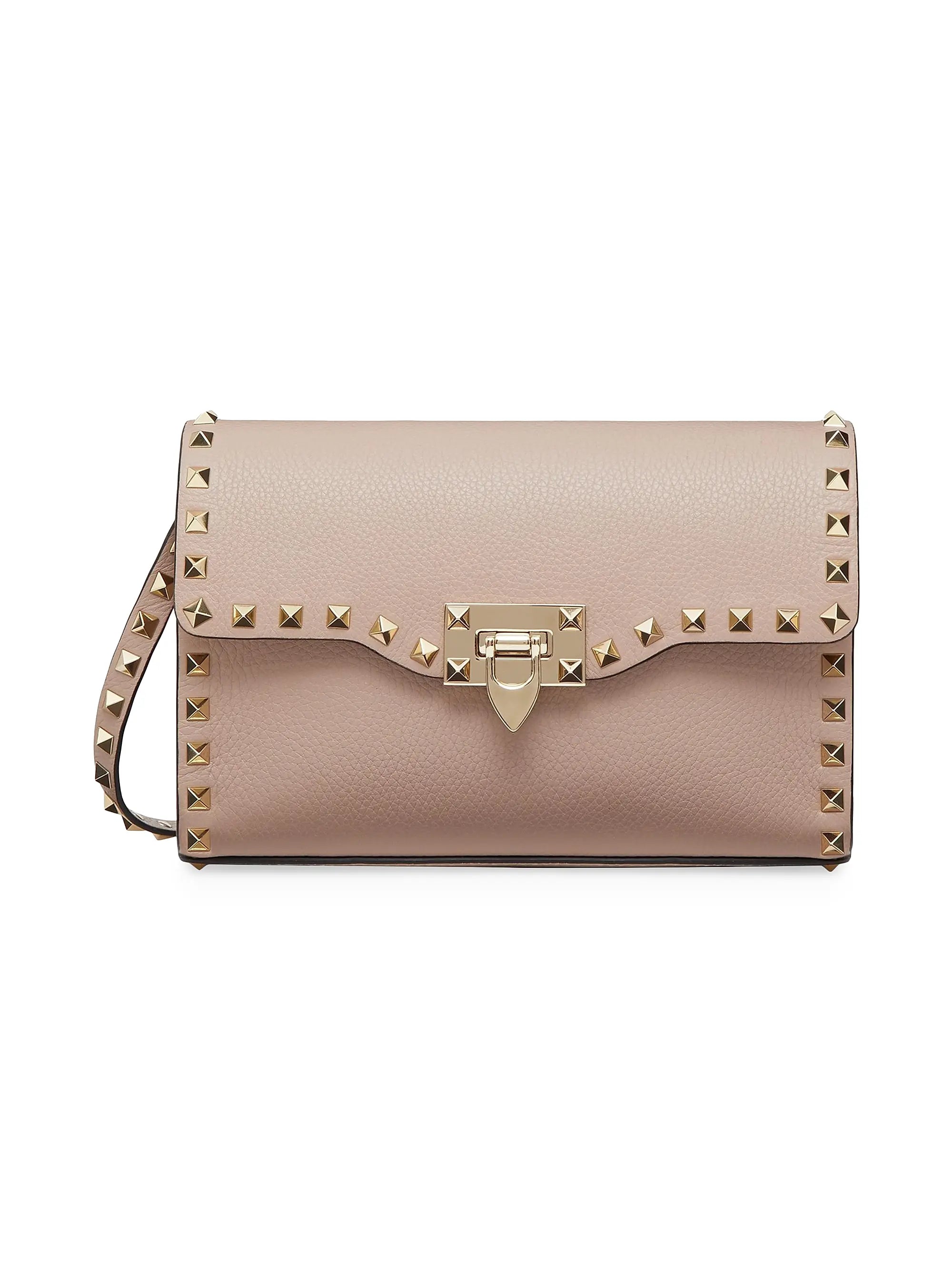 Valentino Garavani Small Rockstud Grainy Calfskin Crossbody Bag