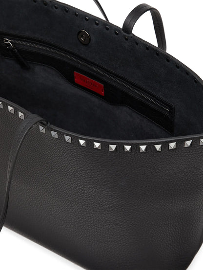 Valentino Garavani Rockstud Grainy Calfskin Tote Bag