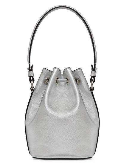 Valentino Garavani Mini Vlogo Signature Bucket Bag In Metallic Nappa Leather