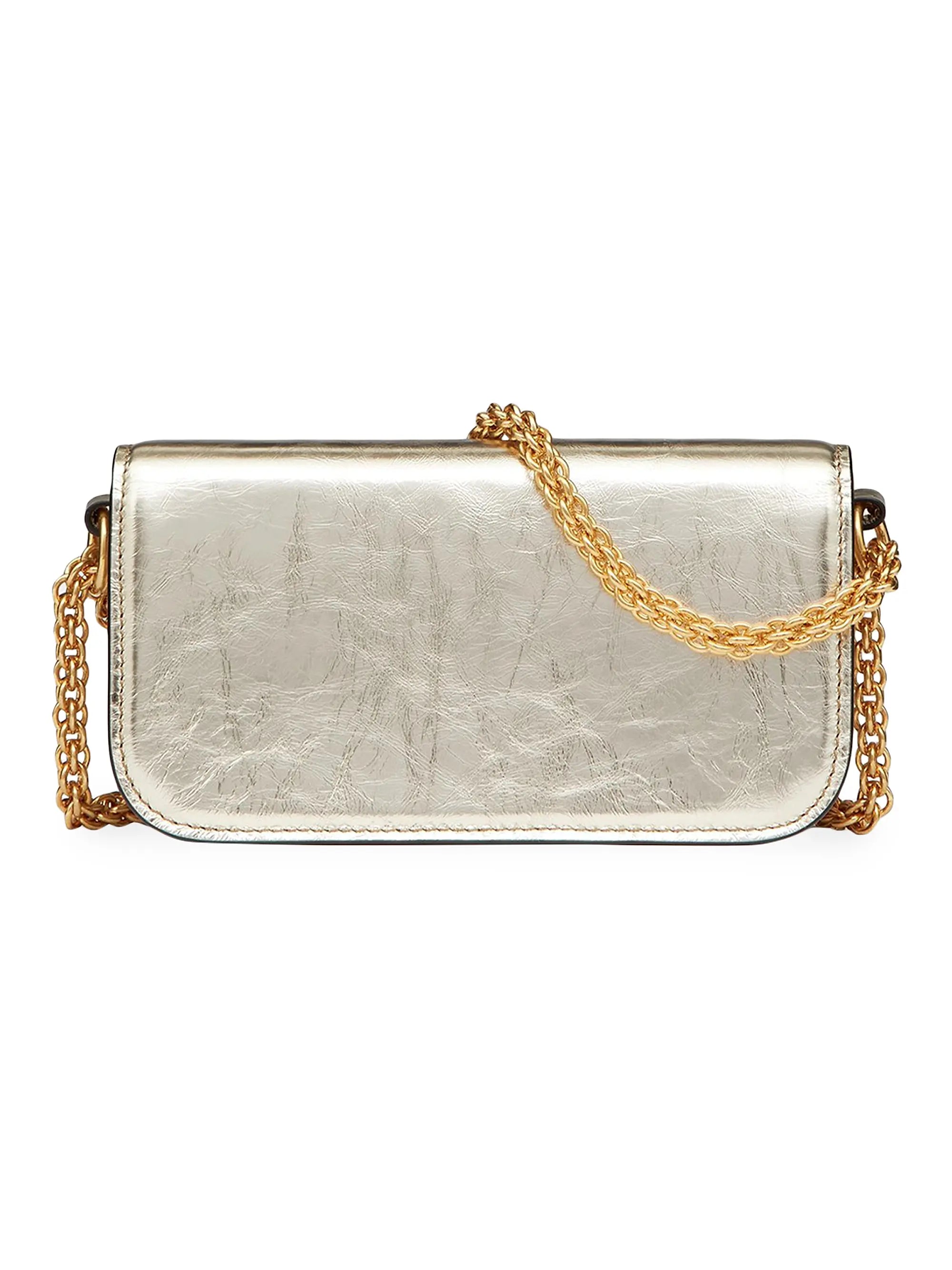 Valentino Garavani Small Locò Metallic Calfskin Bag