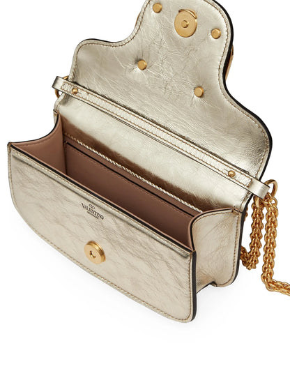 Valentino Garavani Small Locò Metallic Calfskin Bag