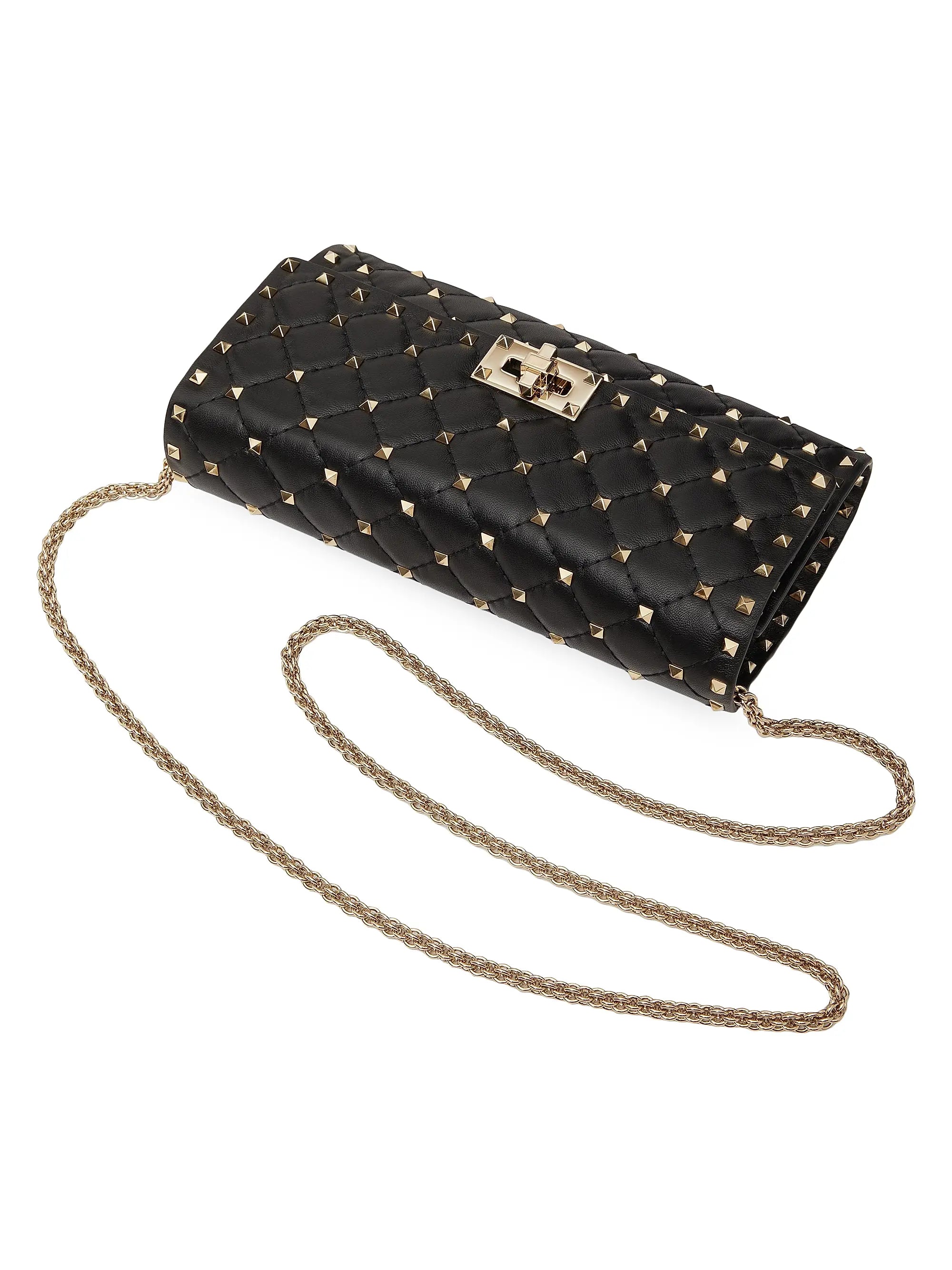 Valentino Garavani Rockstud Spike Nappa Leather Crossbody Clutch Bag