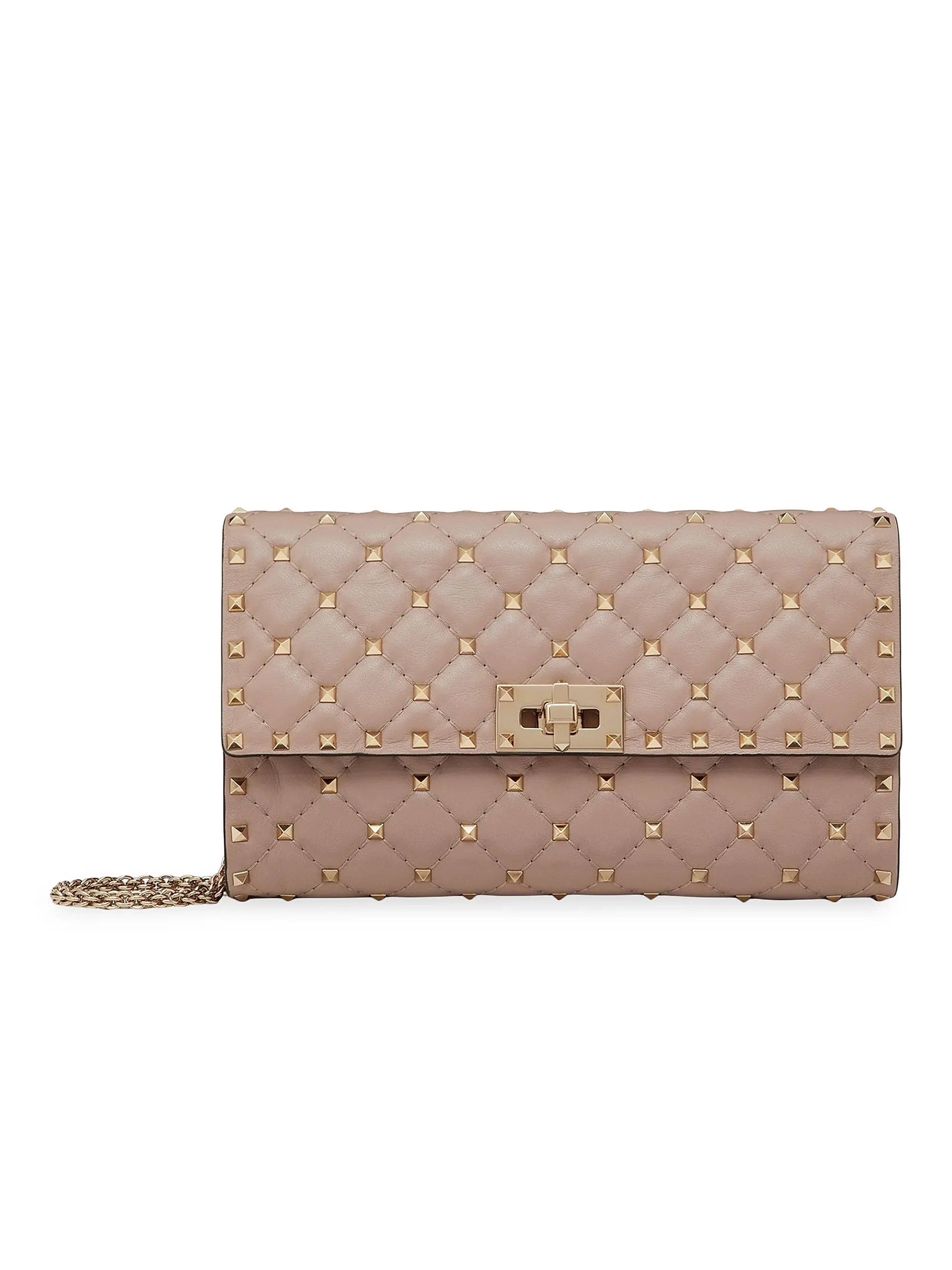 Valentino Garavani Rockstud Spike Nappa Leather Crossbody Clutch Bag