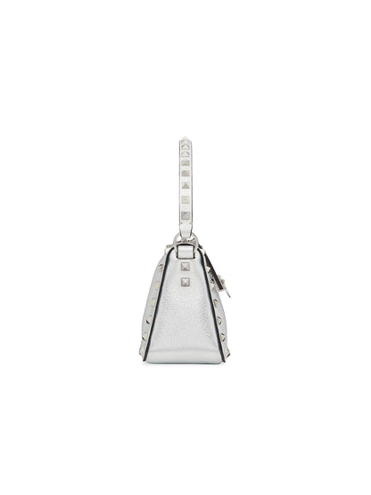 Valentino Garavani Small Rockstud Grainy Metallic Calfskin Crossbody Bag