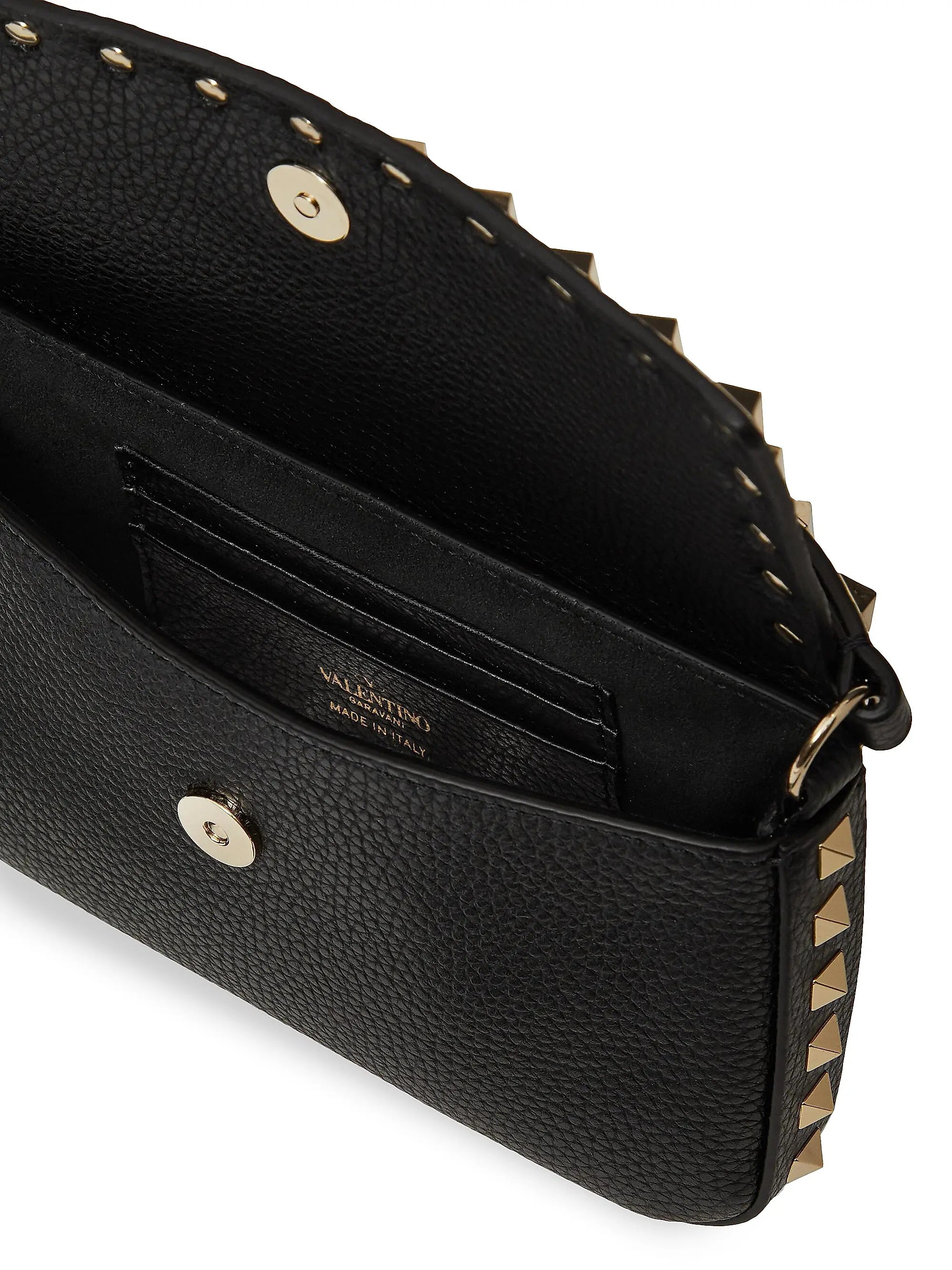 Valentino Garavani Rockstud Grainy Calfskin Pouch