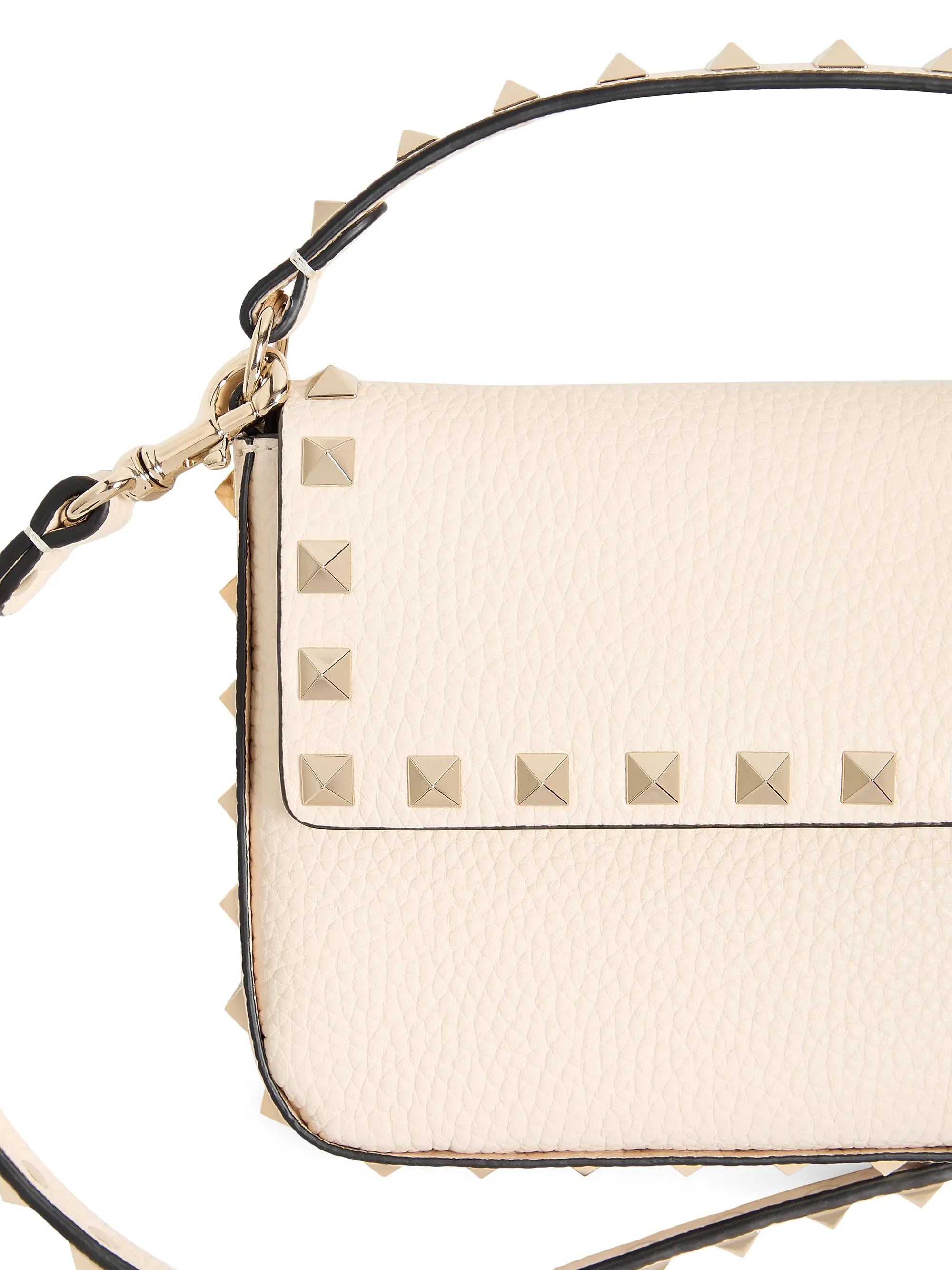 Valentino Garavani Rockstud Grainy Calfskin Pouch