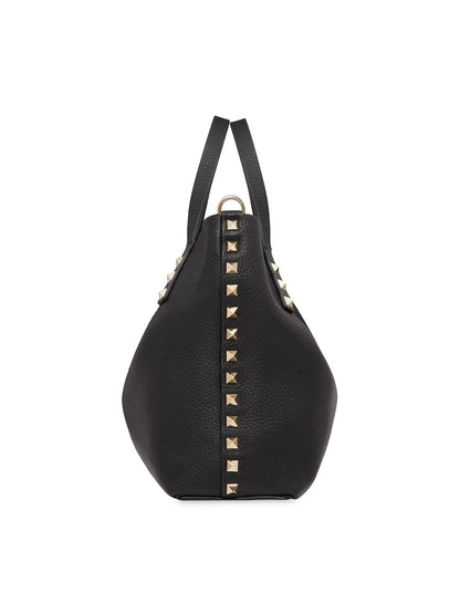 Valentino Garavani Small Rockstud Grainy Calfskin Bag With Contrasting Lining