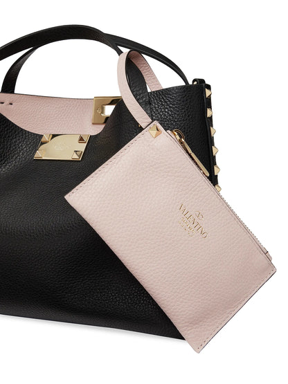 Valentino Garavani Small Rockstud Grainy Calfskin Bag With Contrasting Lining