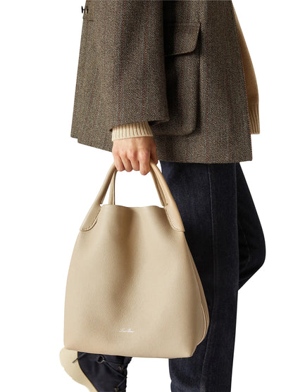 Loro Piana Bale Leather Top Handle Bag
