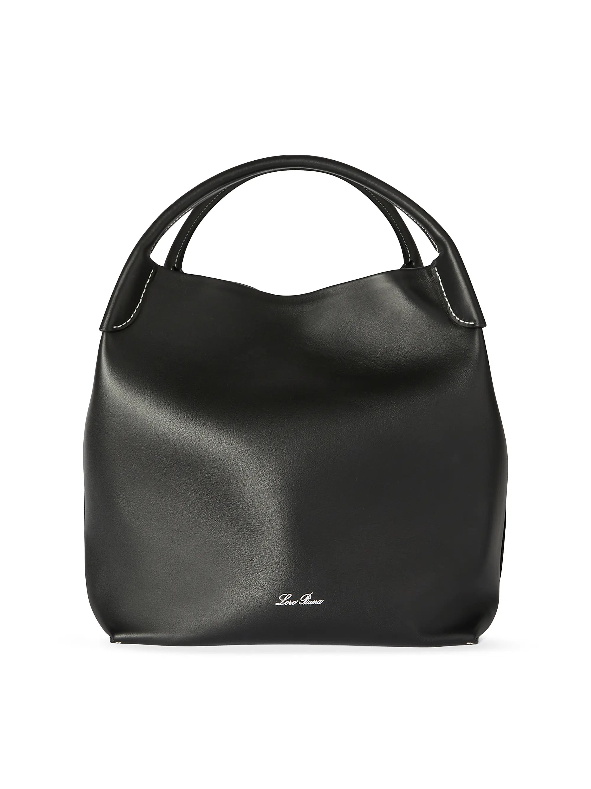 Loro Piana Bale Large Rounded Leather Bag