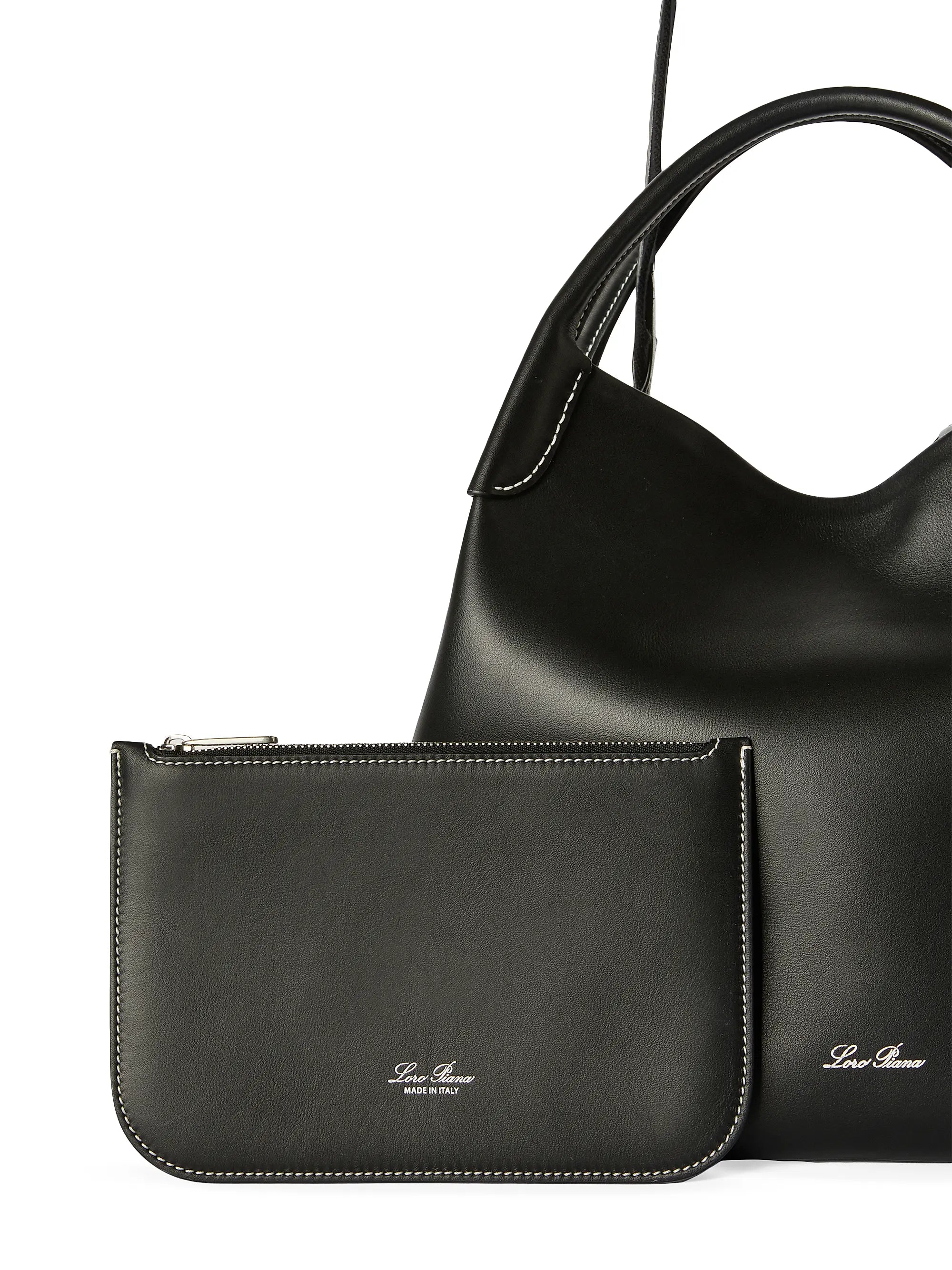 Loro Piana Bale Large Rounded Leather Bag