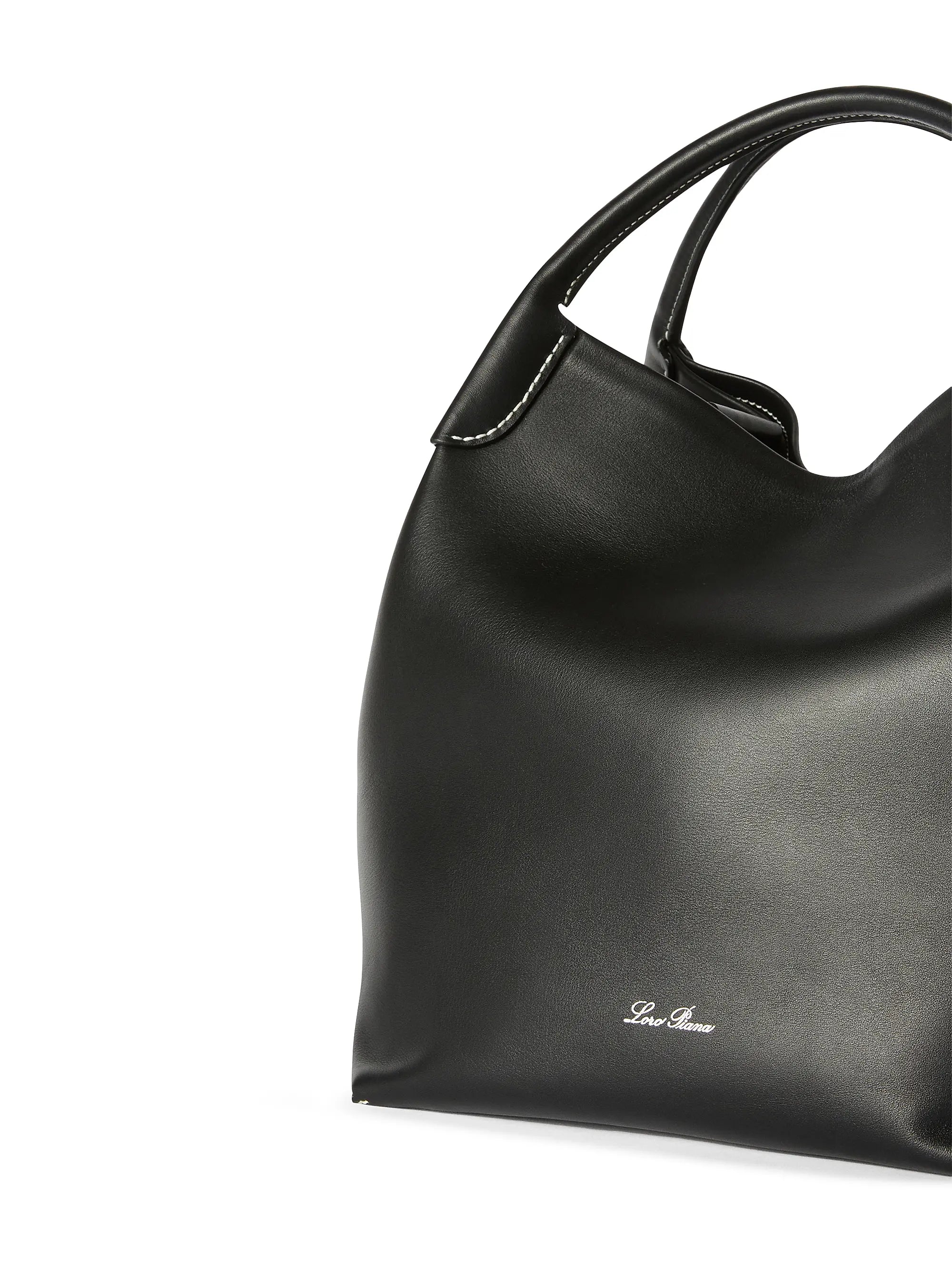 Loro Piana Bale Large Rounded Leather Bag