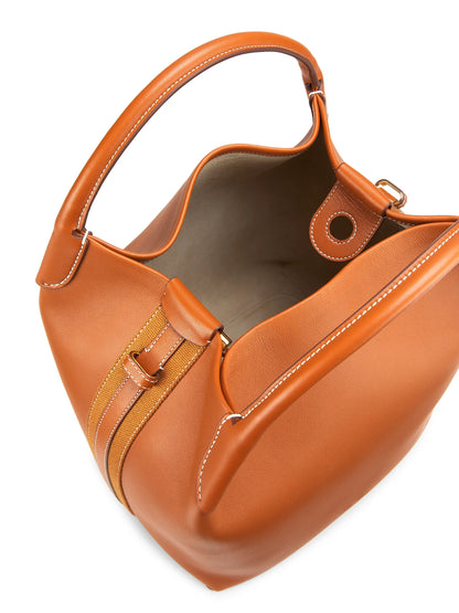 Loro Piana Bale Large Rounded Leather Bag